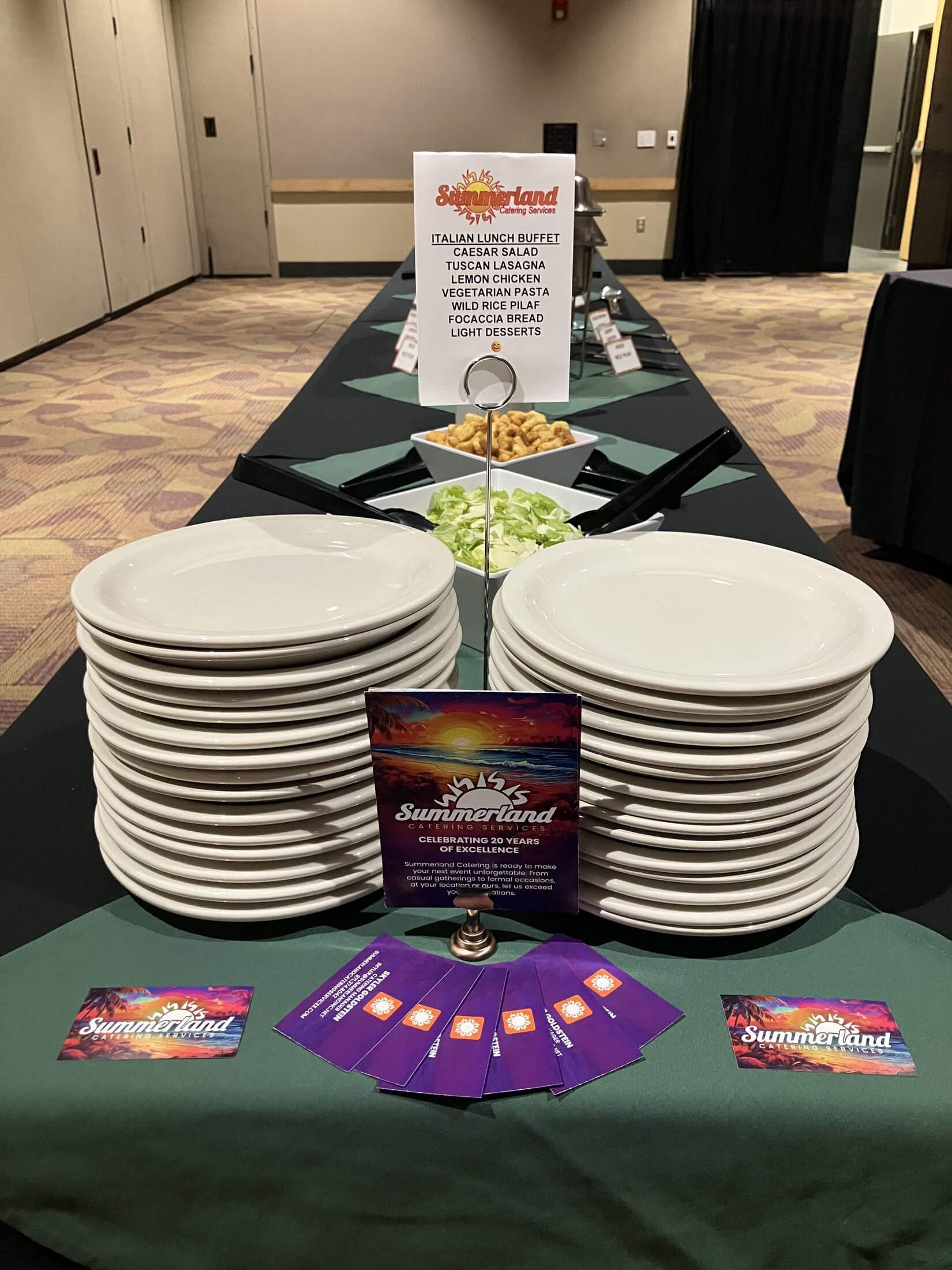 Summerland catering menu presentation